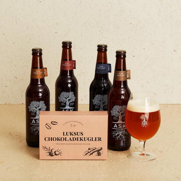 ASK 4 varianter med Flora og Evergreen Luksus chokoladekugler